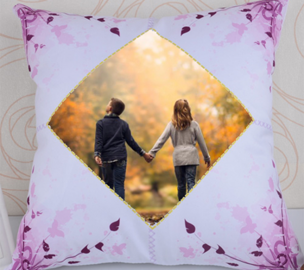 Personalised Purple Floral Cushion Cover