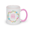 Pink Rim and Handle Mug